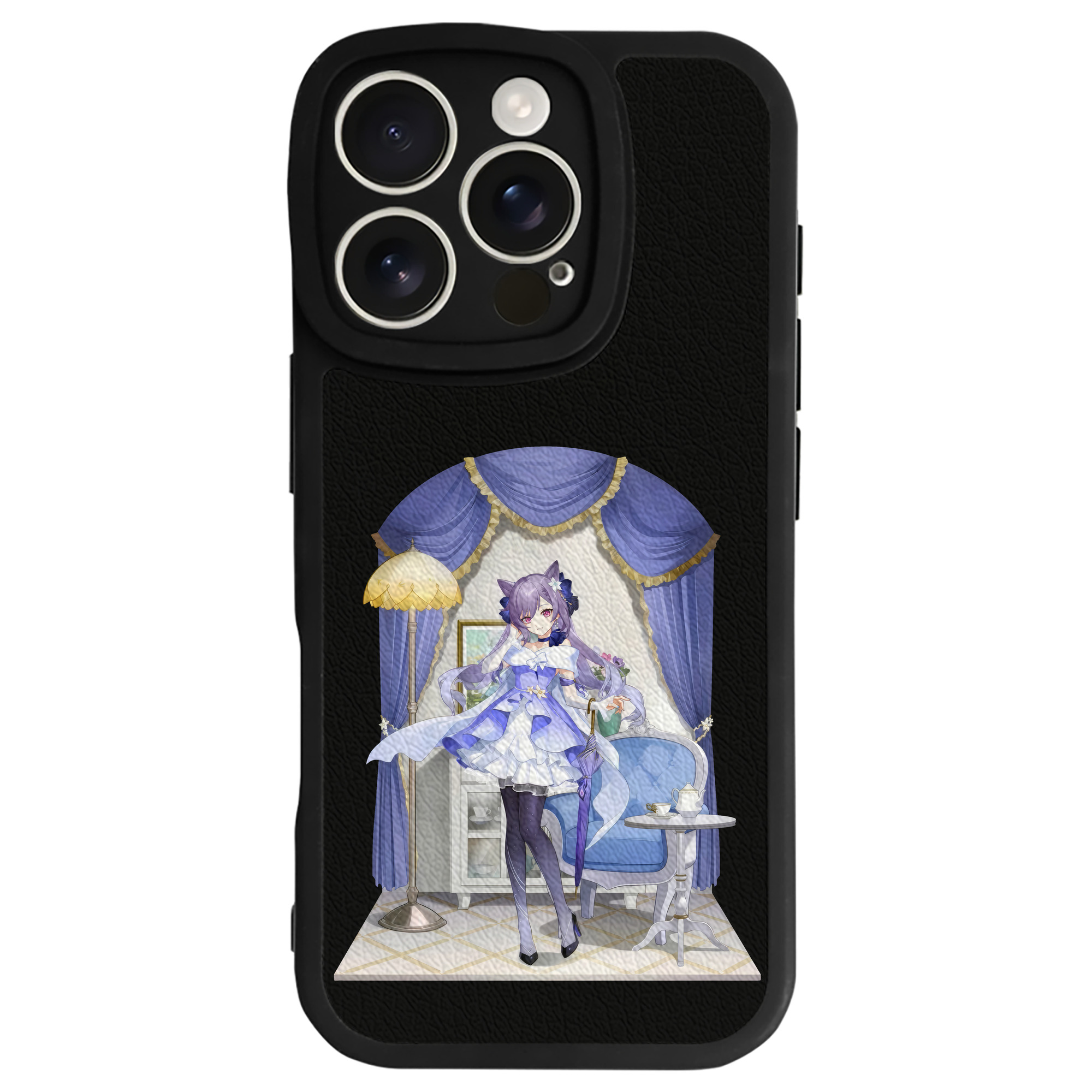 げんし神 刻晴 こくせい genshin Kokusei 【iPhone 16シリーズ対応】シリコンスマホケース（レザー調） 材質：シリコン